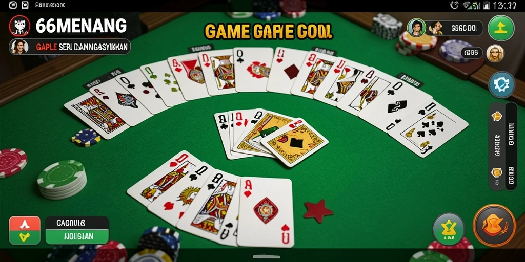 Tampilan gameplay Gaple yang seru dan menegangkan di 66MENANG.