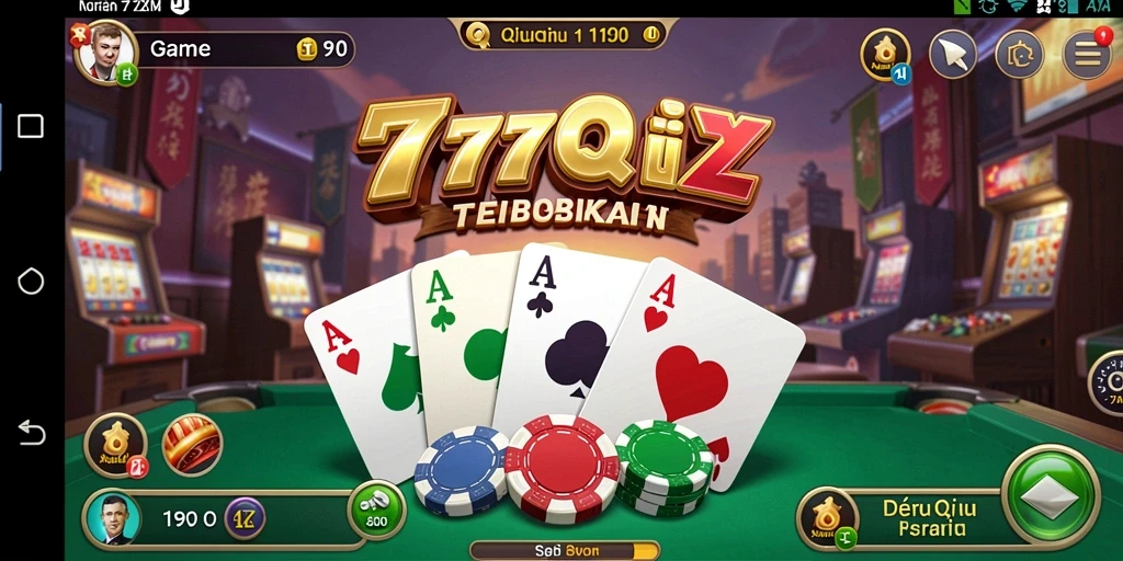 Tangkapan layar dari gameplay QiuQiu yang mendebarkan di 777ZX.