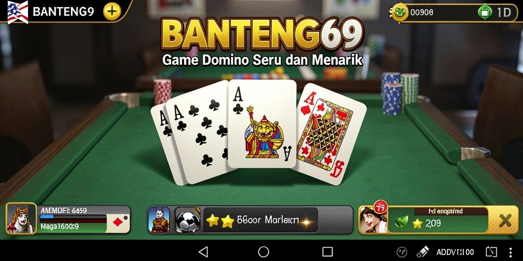 Tampilan gameplay seru BANTENG69 dalam permainan Domino.