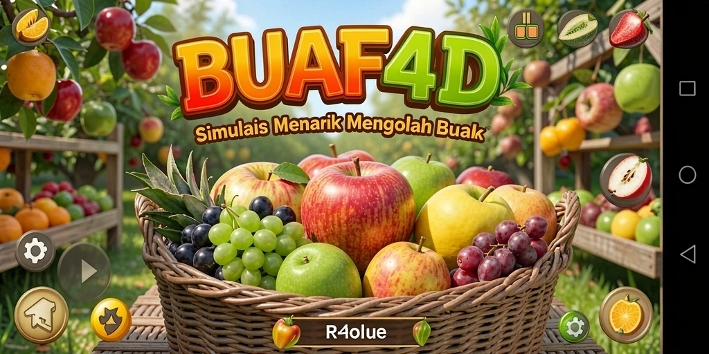 Screenshot menampilkan gameplay seru BUAH4D dengan fokus pada pengelolaan buah.