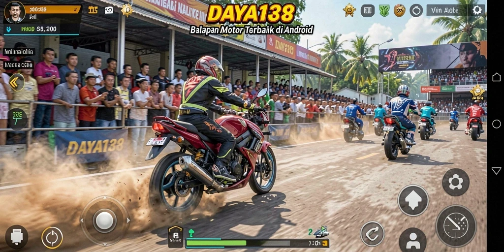 Gameplay seru balapan motor dengan grafik berkualitas tinggi.