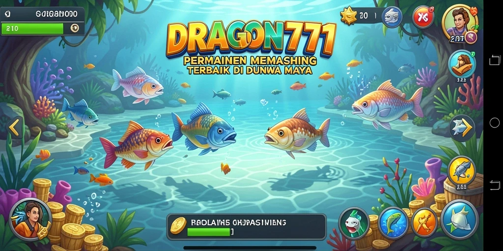 Screenshot gameplay DRAGON777 menampilkan keseruan memancing ikan.