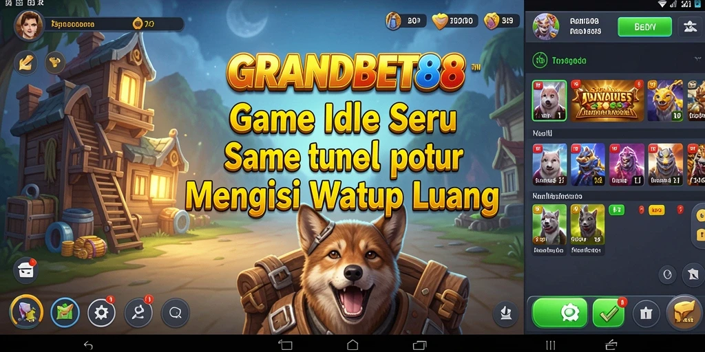 Tampilan gameplay seru dari GRANDBET88 di layar game Idle.