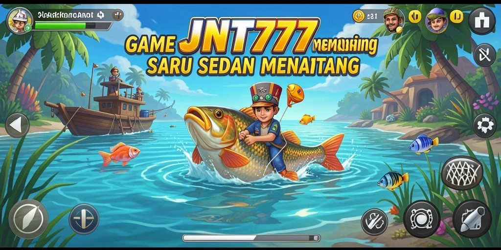 Tampilan gameplay JNT777 yang menarik saat menangkap ikan.