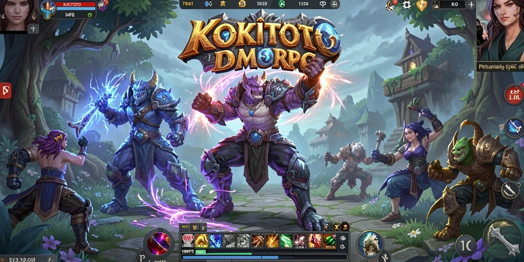 Tangkapan layar gameplay KOKITOTO menampilkan aksi pertempuran yang mendebarkan.