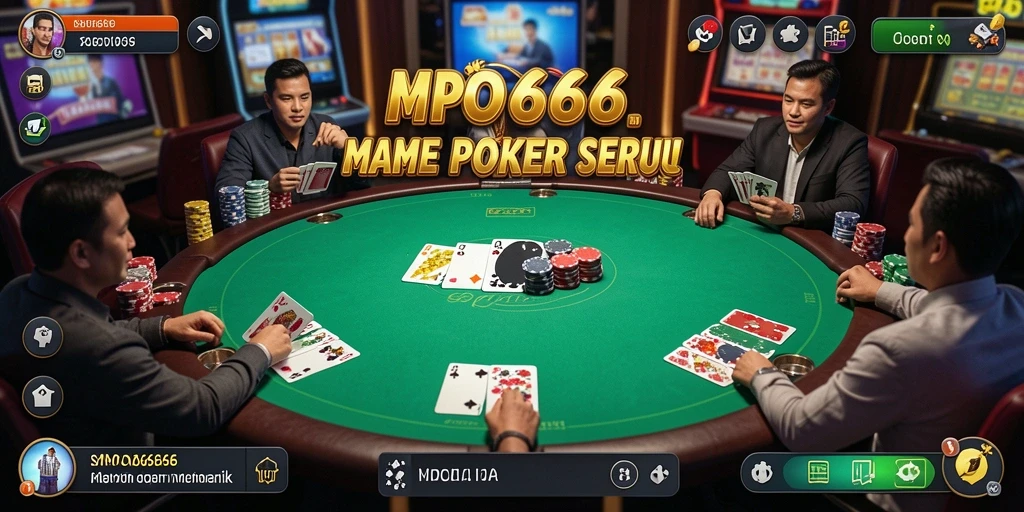 Tampilan gameplay poker yang menarik dan interaktif.