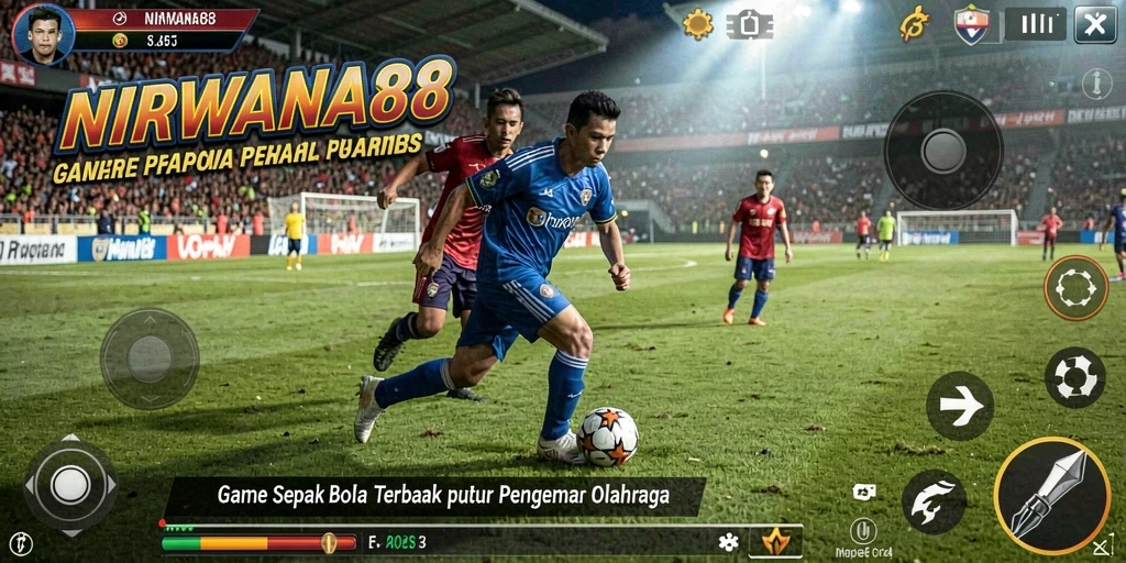 Screenshot NIRWANA88 menampilkan aksion intense di lapangan sepak bola.