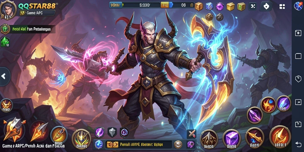 Tampilan gameplay QQSTAR88 dengan pertarungan dinamis dan grafis menarik.