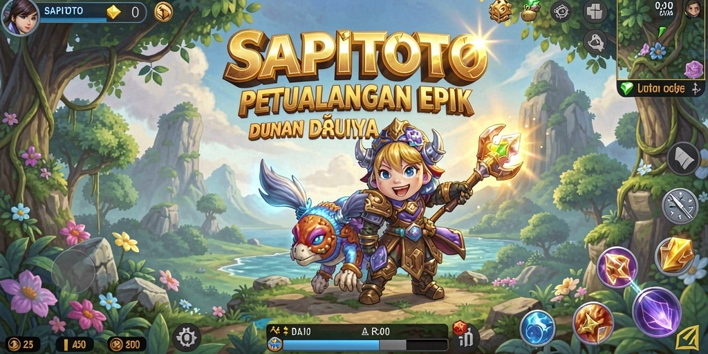 Screenshot gameplay SAPITOTO menampilkan visual RPG yang menawan.