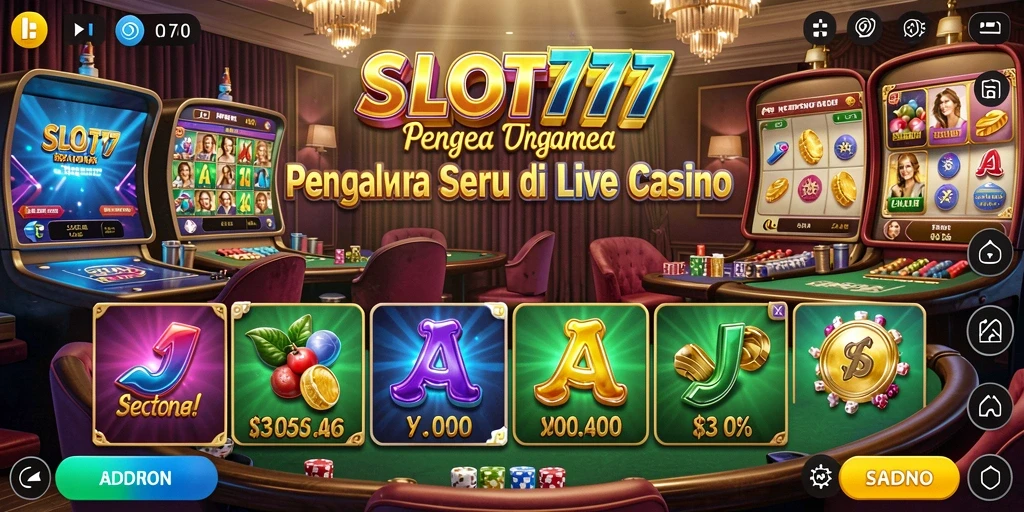 Tampilan gameplay SLOT777 yang mengesankan di Live Casino.
