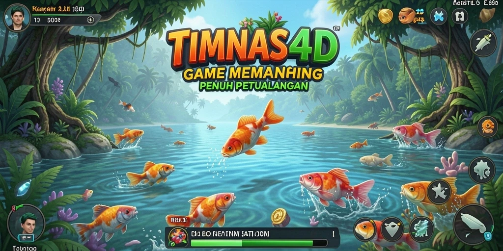 Screenshot gameplay TIMNAS4D yang menunjukkan aksi memancing yang seru.