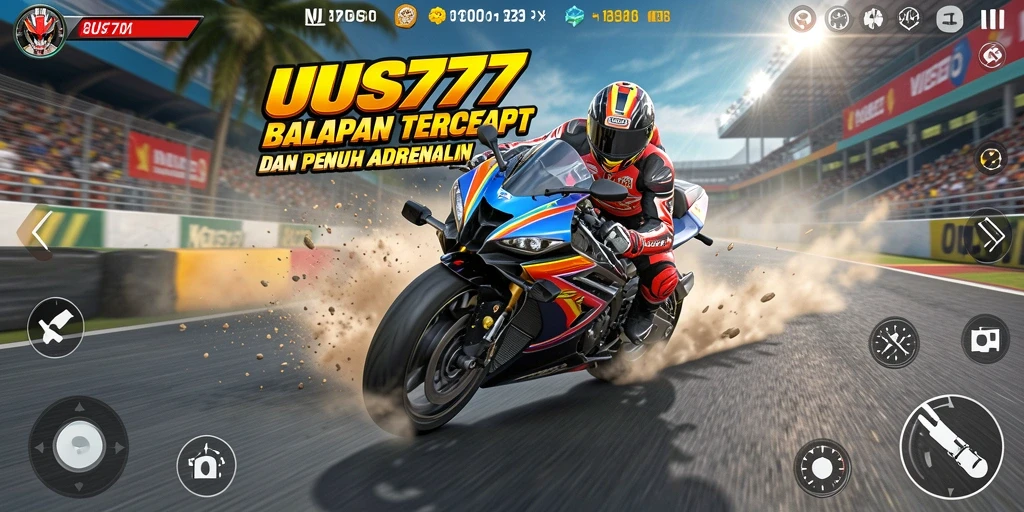 Gameplay seru UUS777 dengan balapan motor yang mendebarkan.